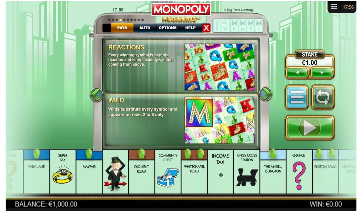 Monopoly megaways bonuses