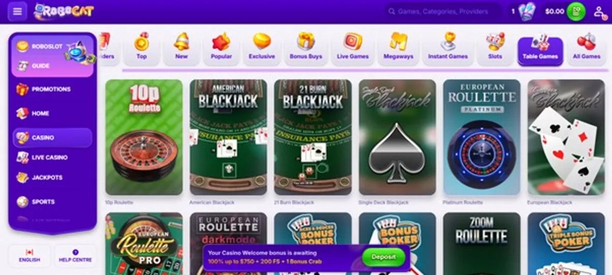 Enjoy hundreds of popular table games