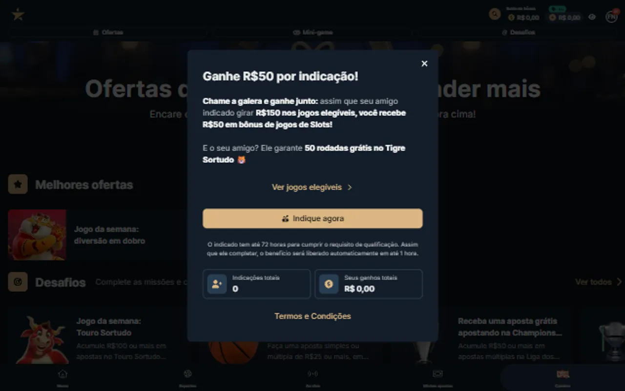 b&ocirc;nus de indica&ccedil;&atilde;o estrela bet