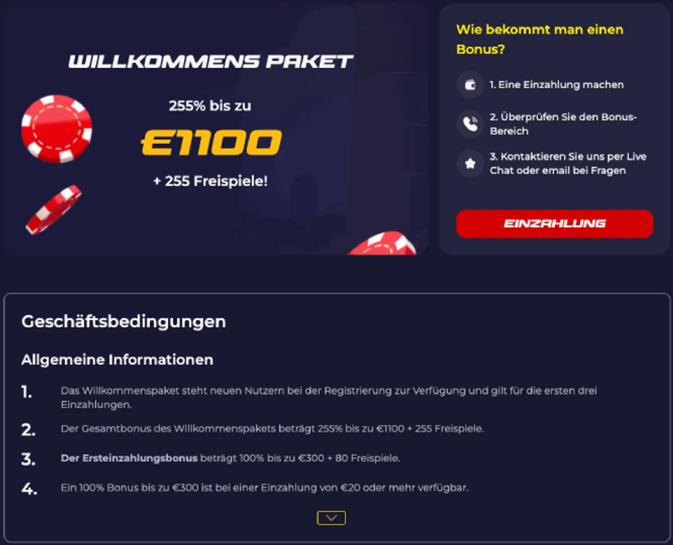 Slota Casino Willkommensbonus