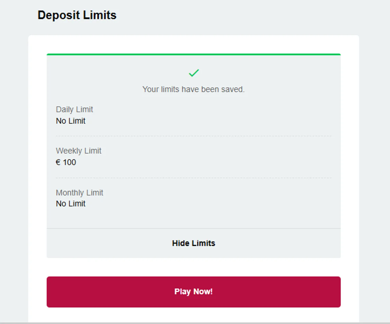 Deposit Limits