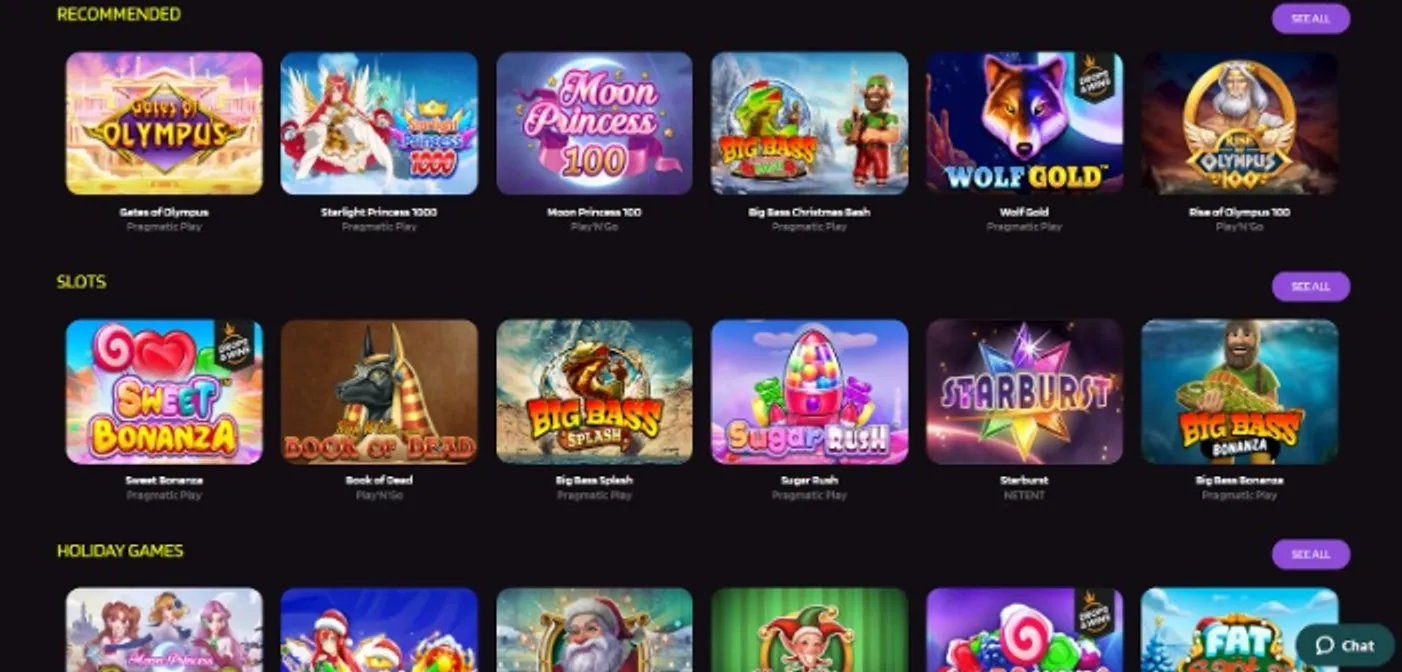 ProntoBet Casino's game selection