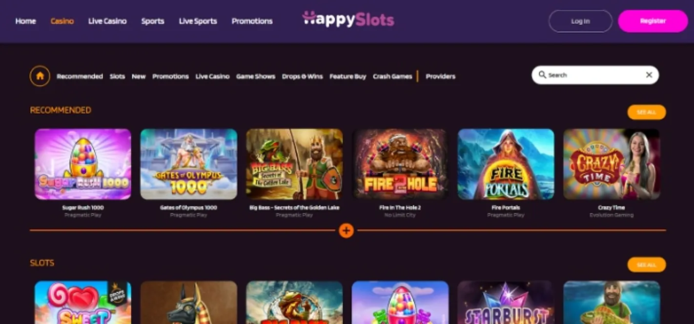 HappySlots recommended games