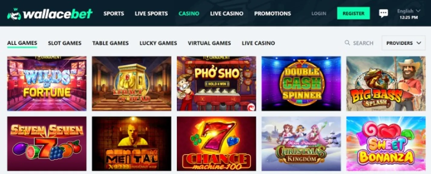 What games are on offer at Wallacebet Casino?