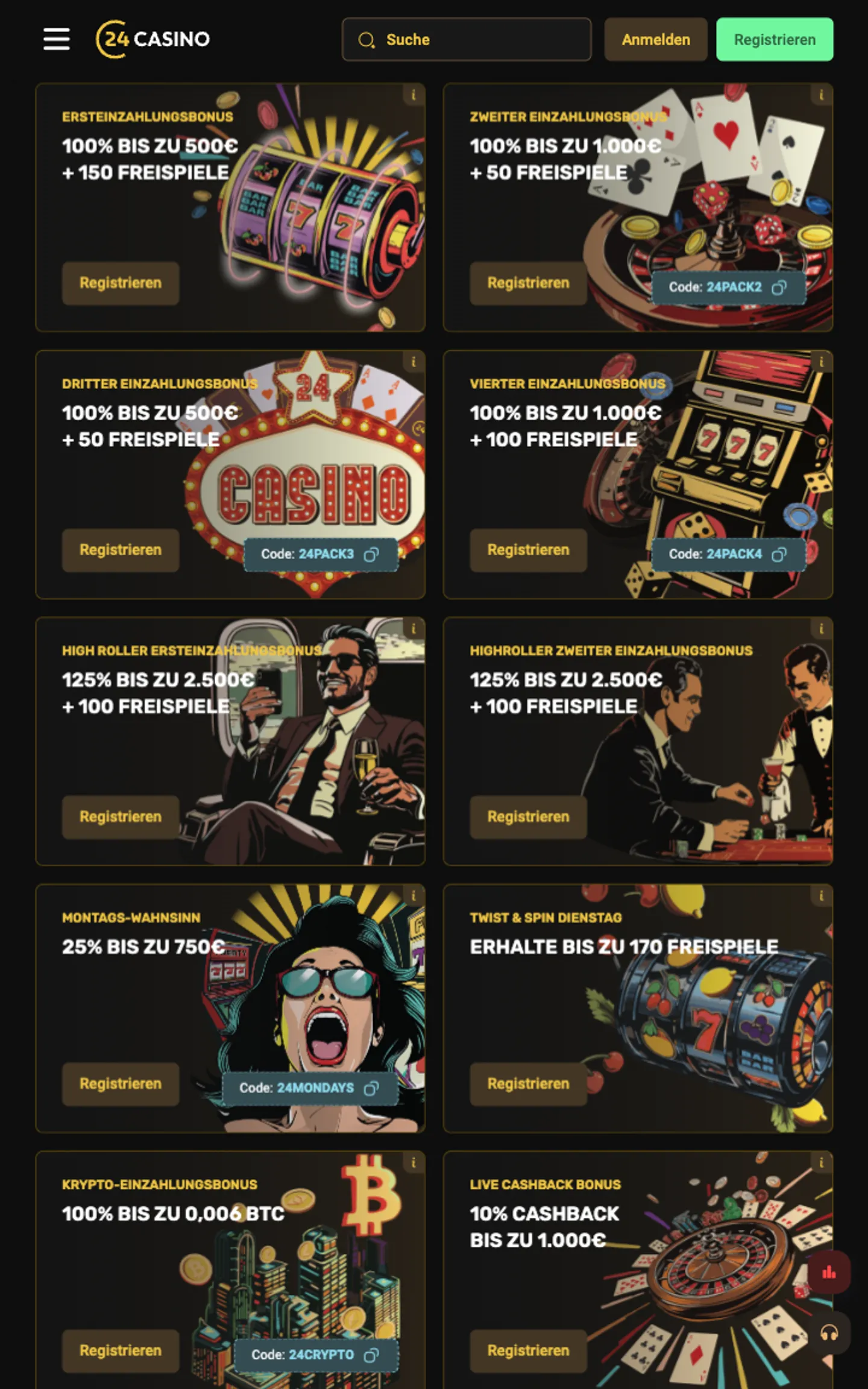 24 Casino Bonusangebote