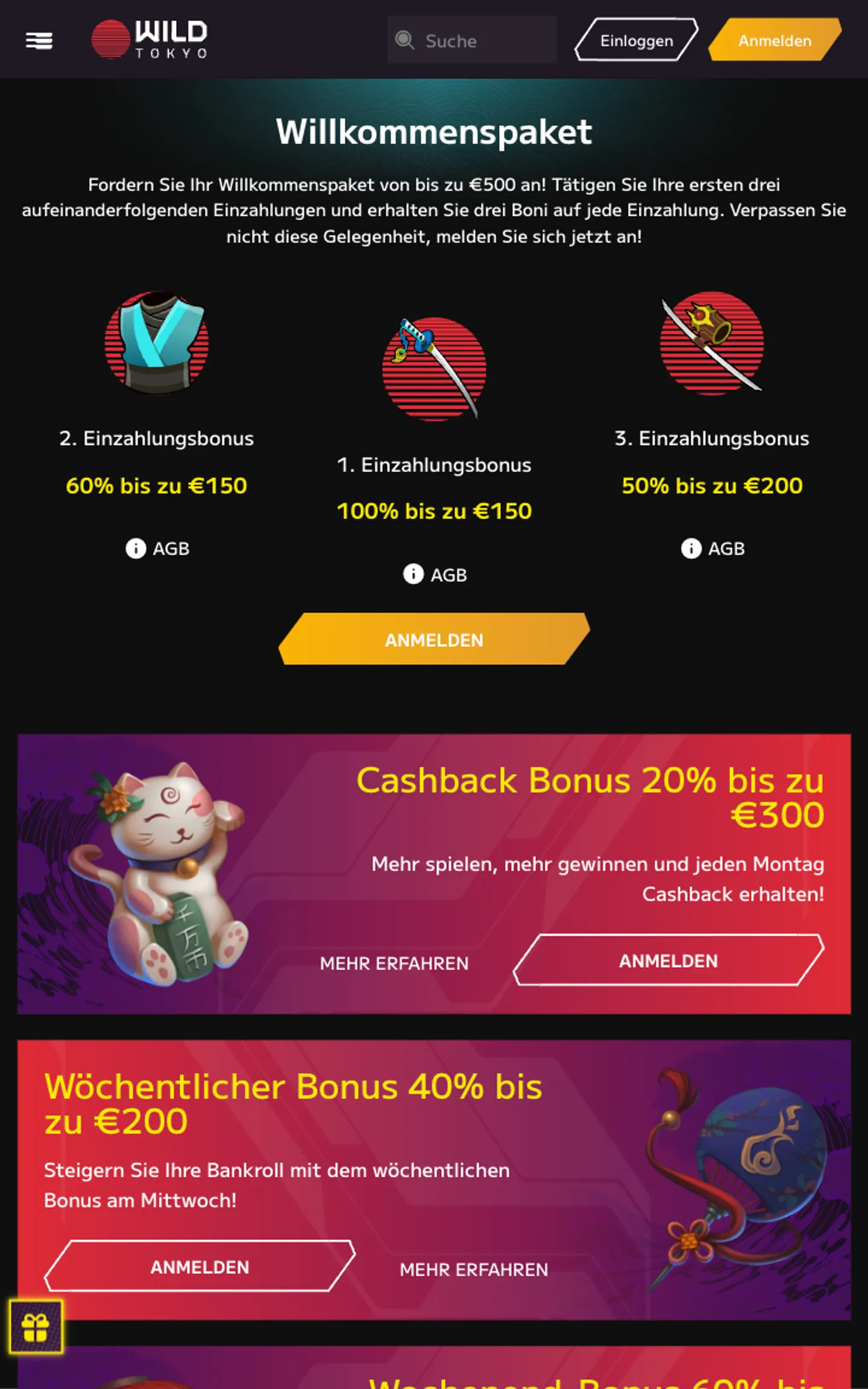 Wild Tokyo Casino Bonus