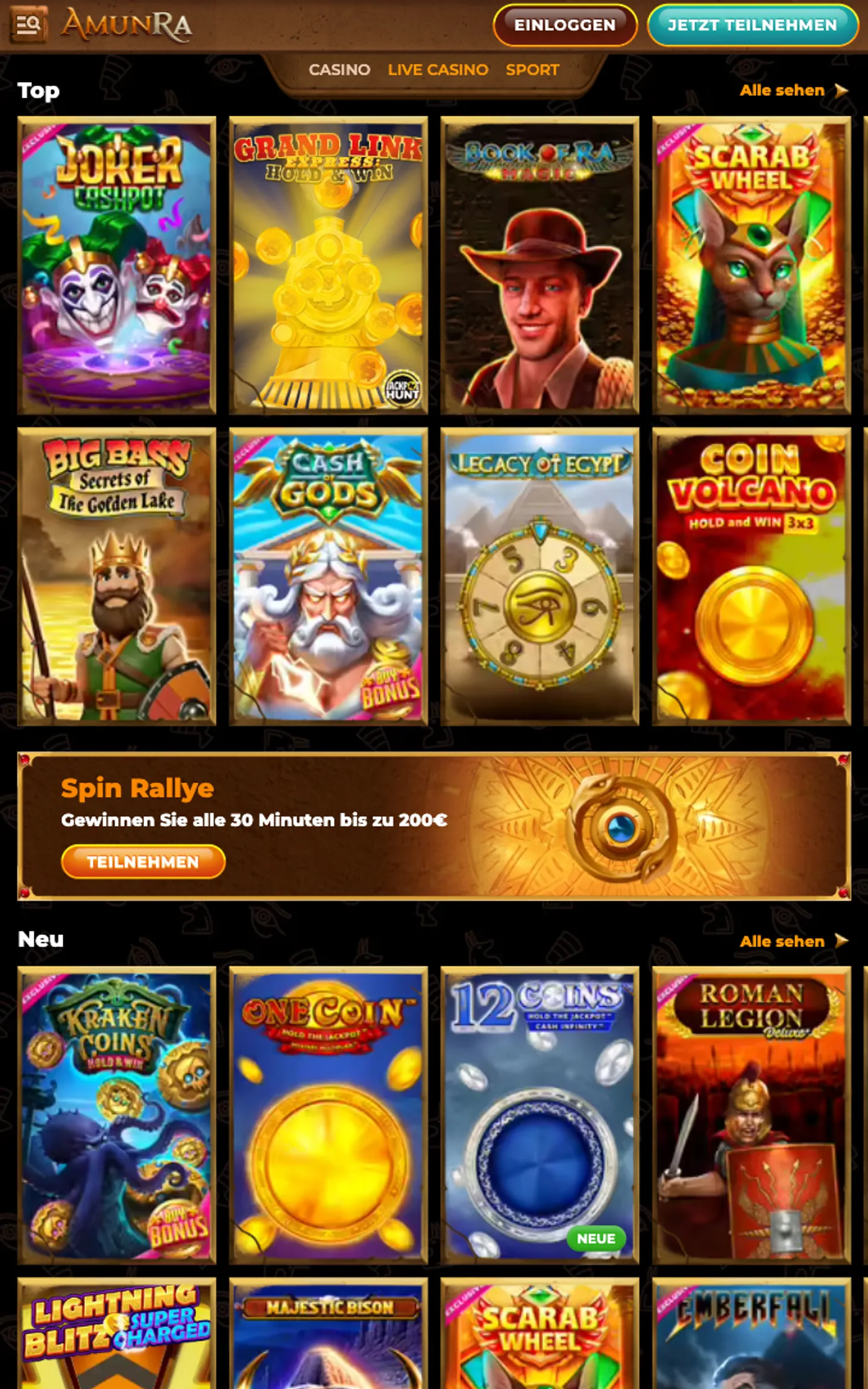 Amunra Casino Slots