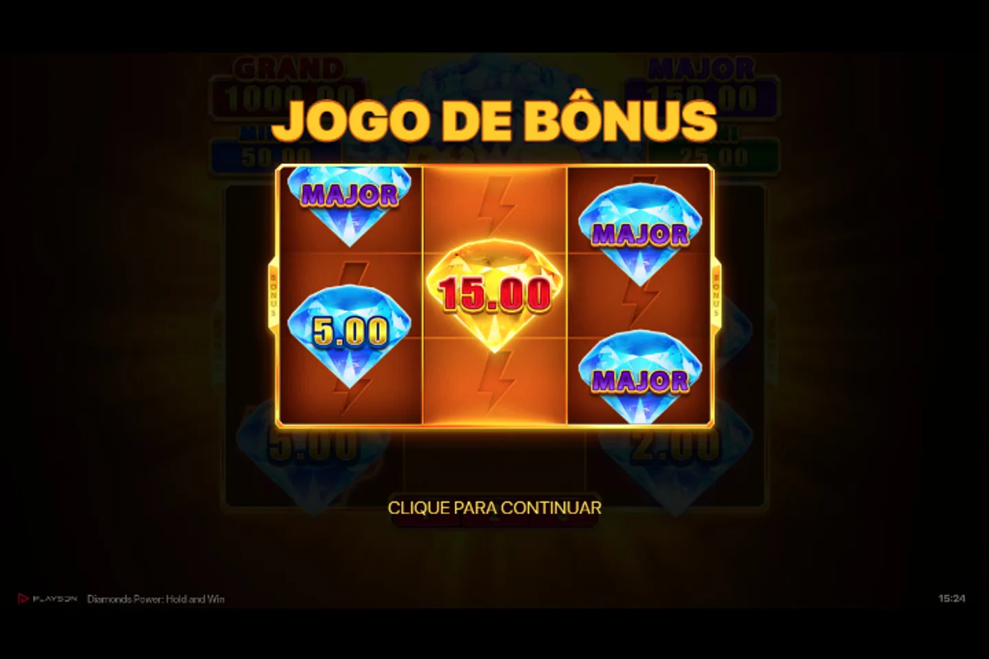 jogo de bônus no Diamonds Power Hold and Win