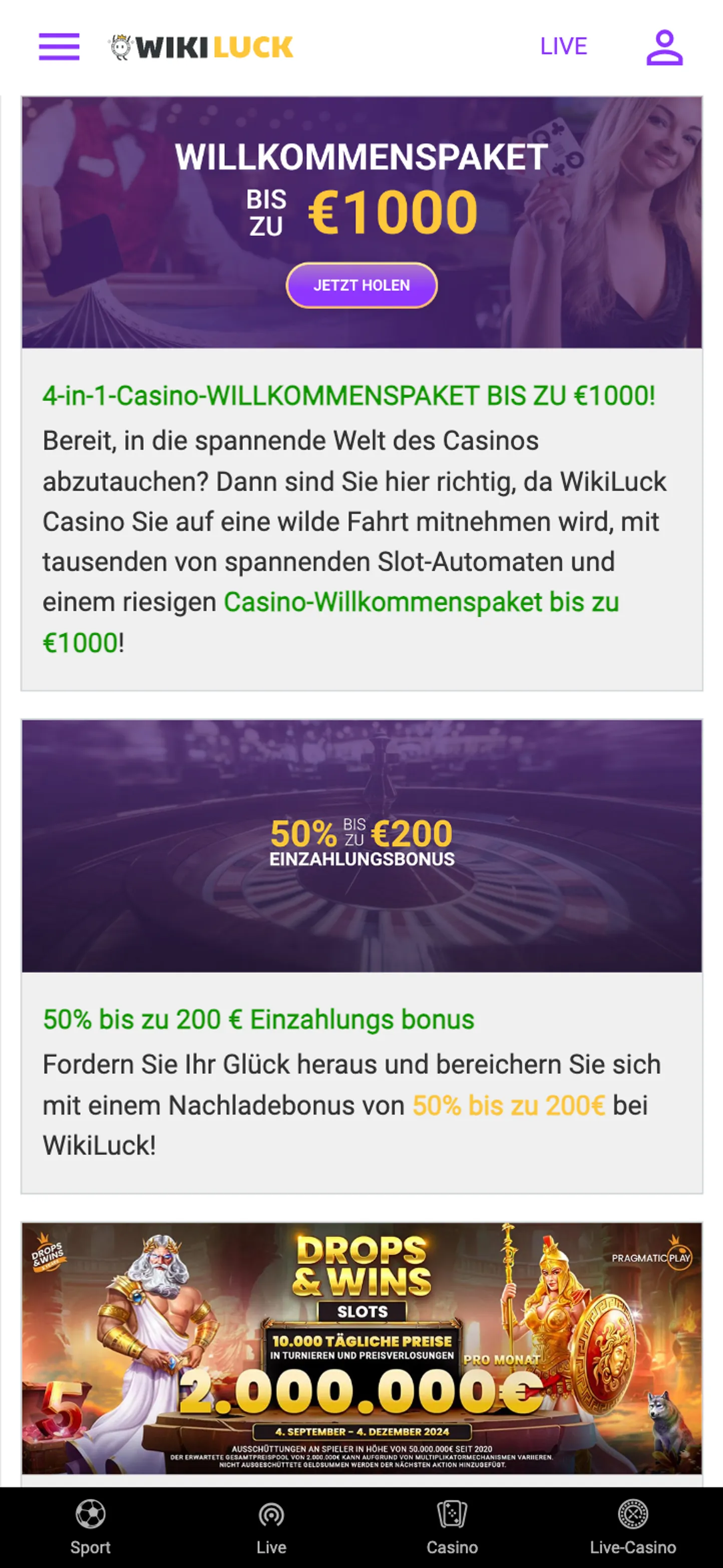 Wikiluck Casino Bonus