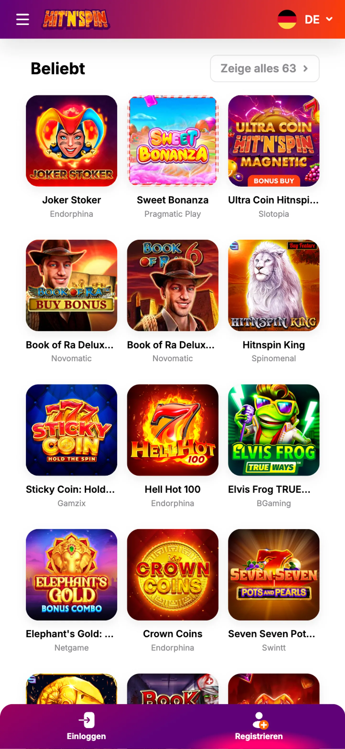 Hitnspin Casino Slots