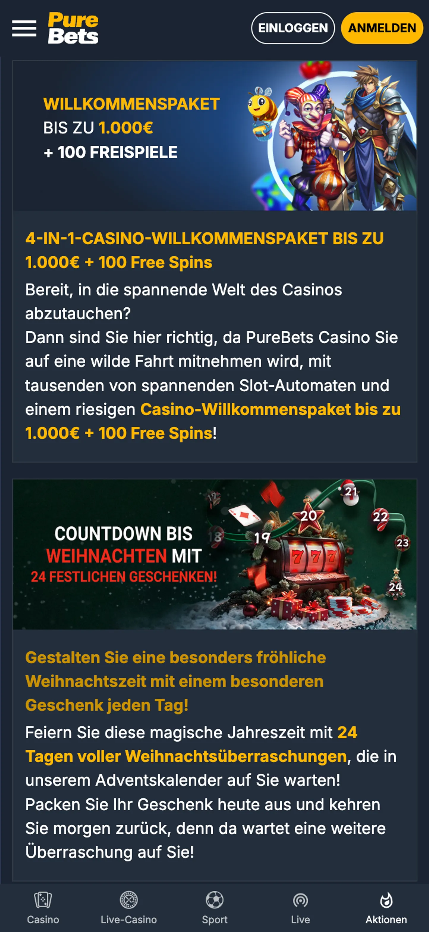 PureBets Casino Bonus