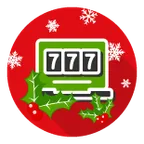 Green slot machine with christmas motifs