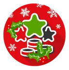 Coins and stars in a christmas motif