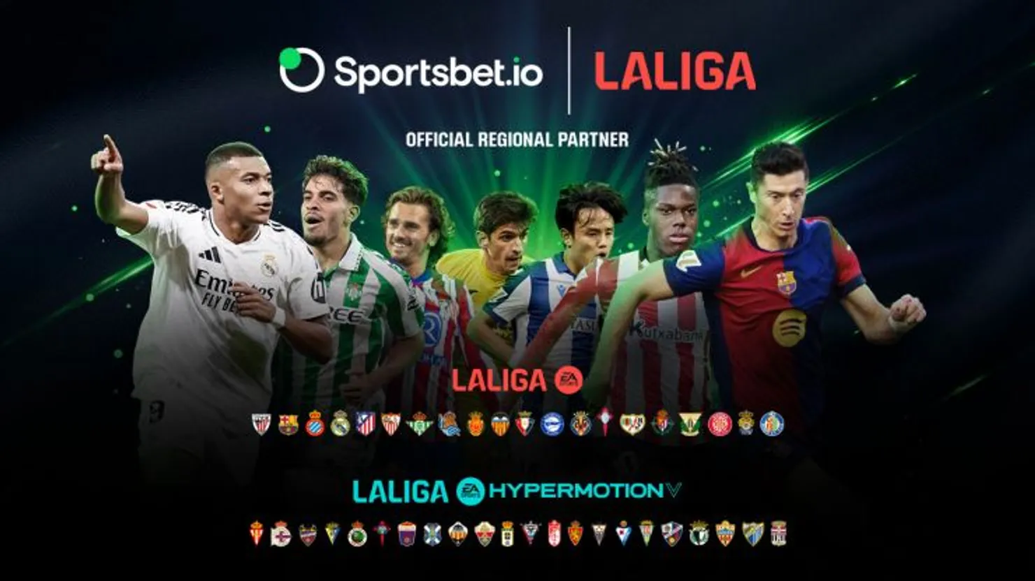 anúncio da parceria entre sportsbet.io e laliga