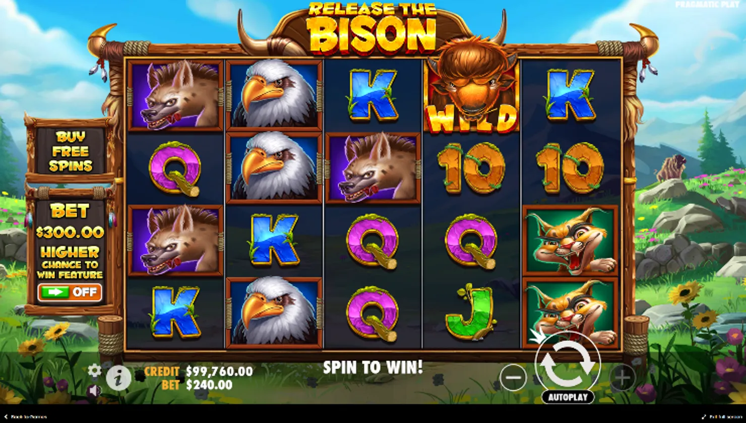 The Base Game of Release the Bison by Pragmatic Play