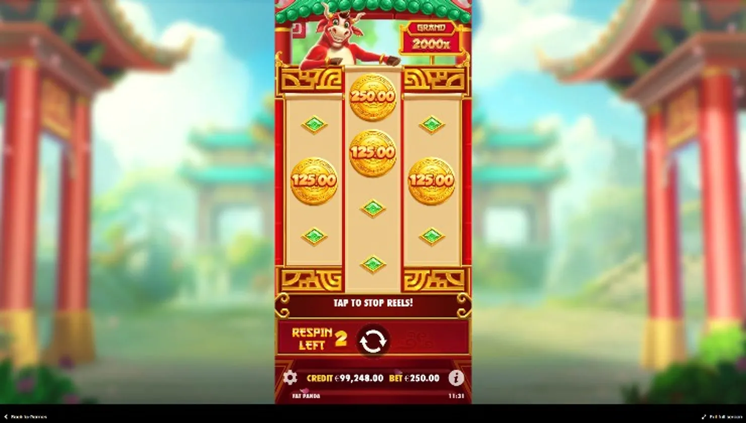 Hold & Spin Respins in effect in Touro Sortudo