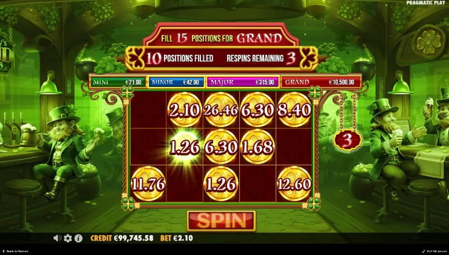 Green Bonus Pot Respins in action