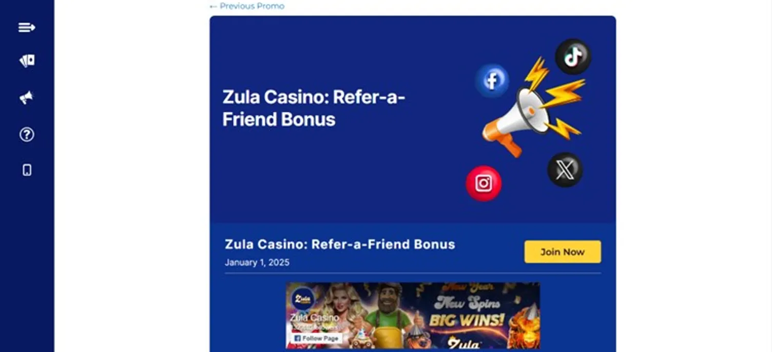 Zula Casino refer a friend bonus