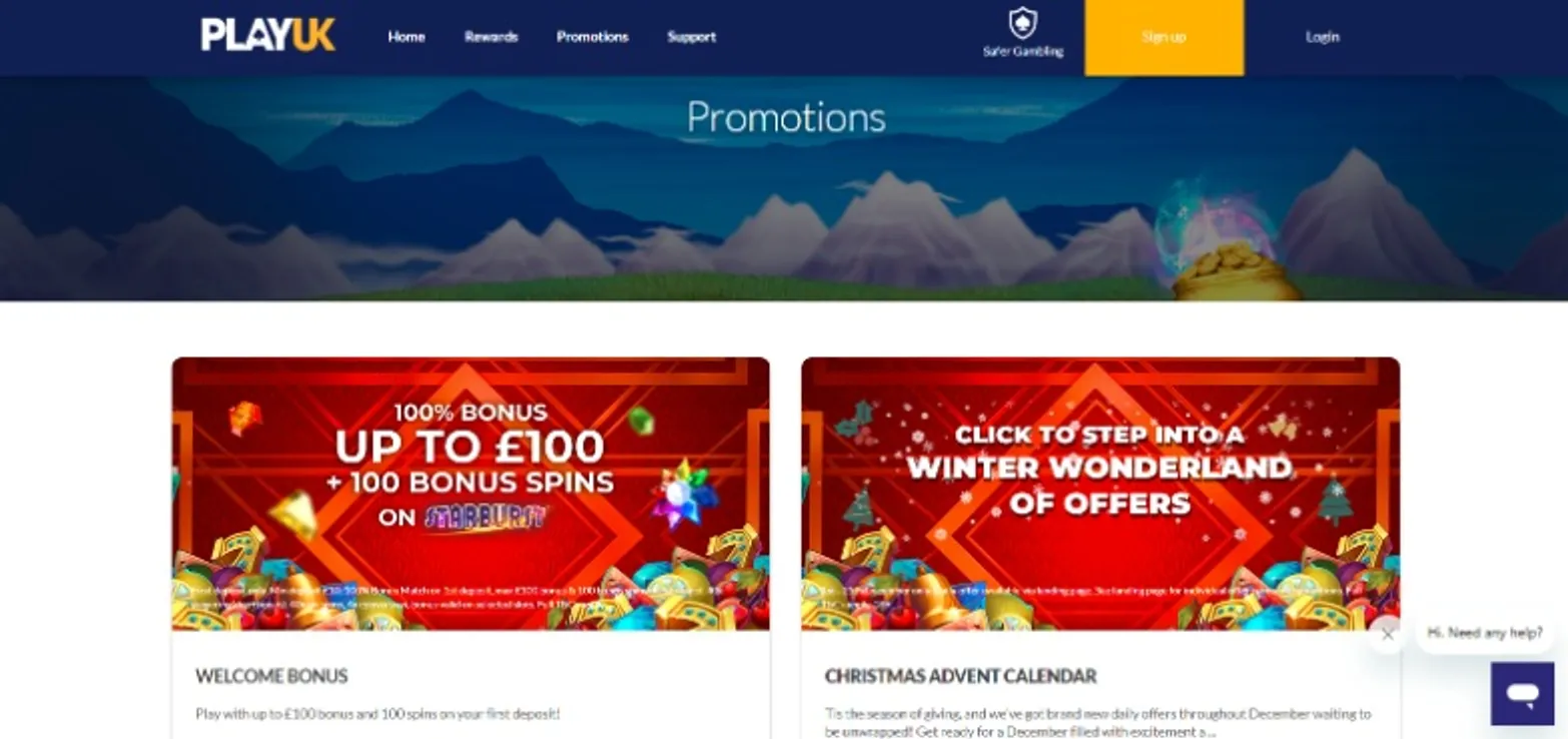 Bonuses you can claim at PlayUK Casino