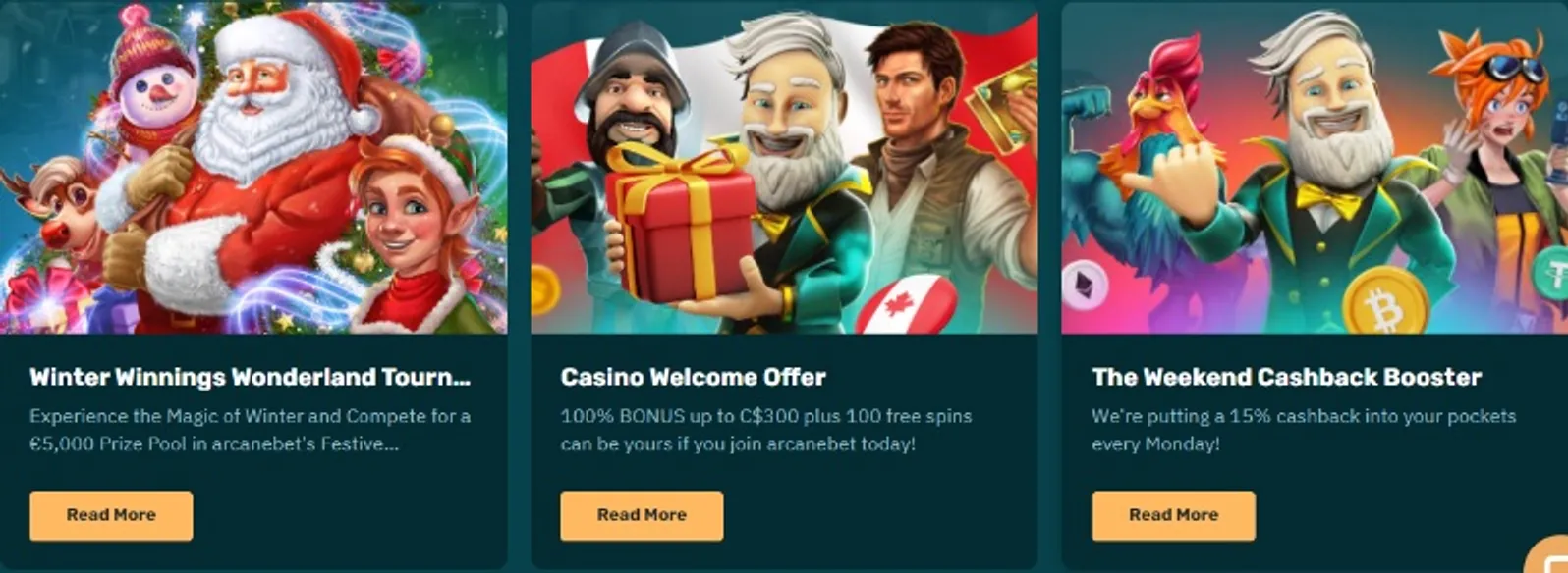 Generous bonuses at Arcanebet Casino