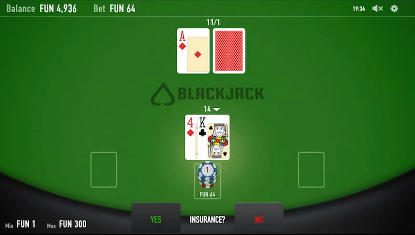 オンラインカジノゲーム　ブラックジャック