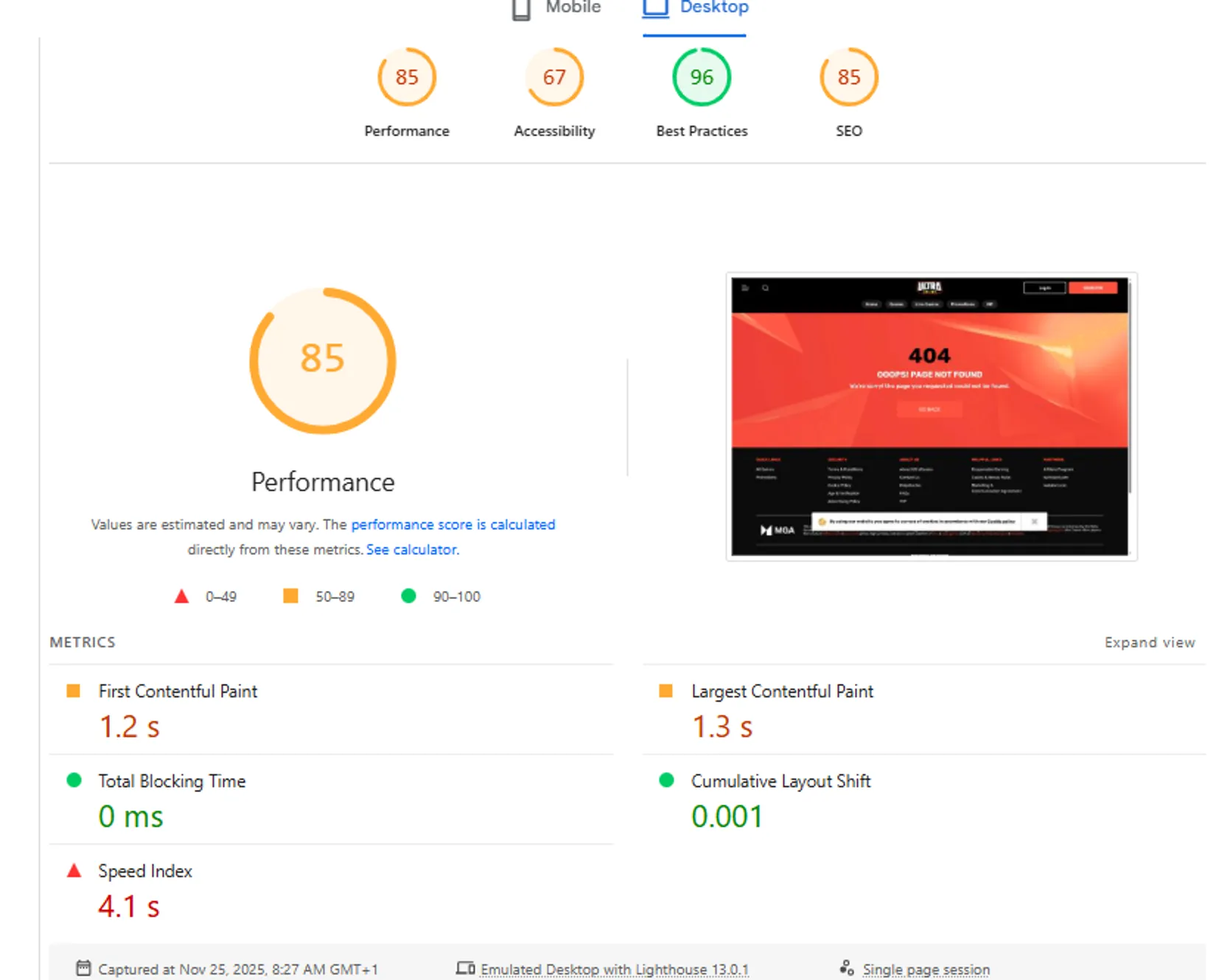 User experience and site performance