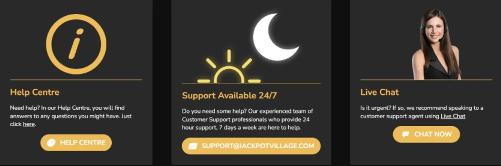 Jackpot village contact page