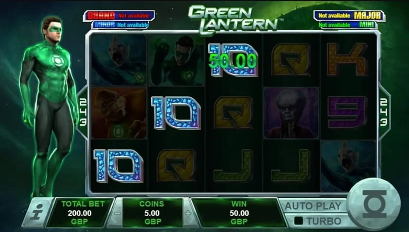 Green lantern wilds, bonuses and free spins