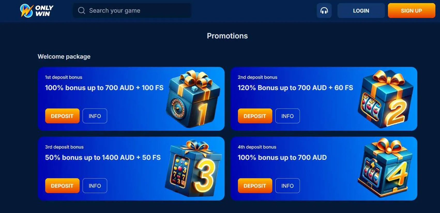 Multiple OnlyWin Casino Bonuses