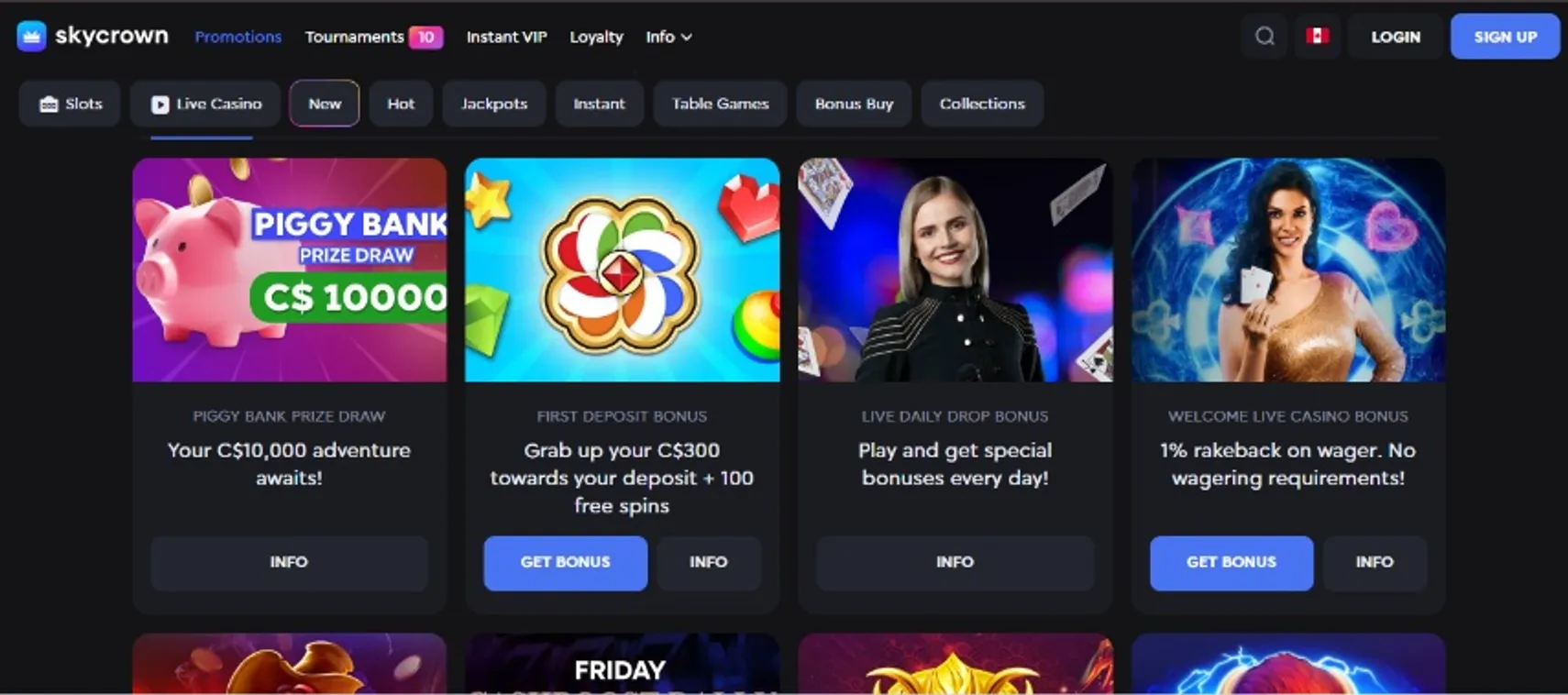 Does SkyCrown Casino offer bonuses?