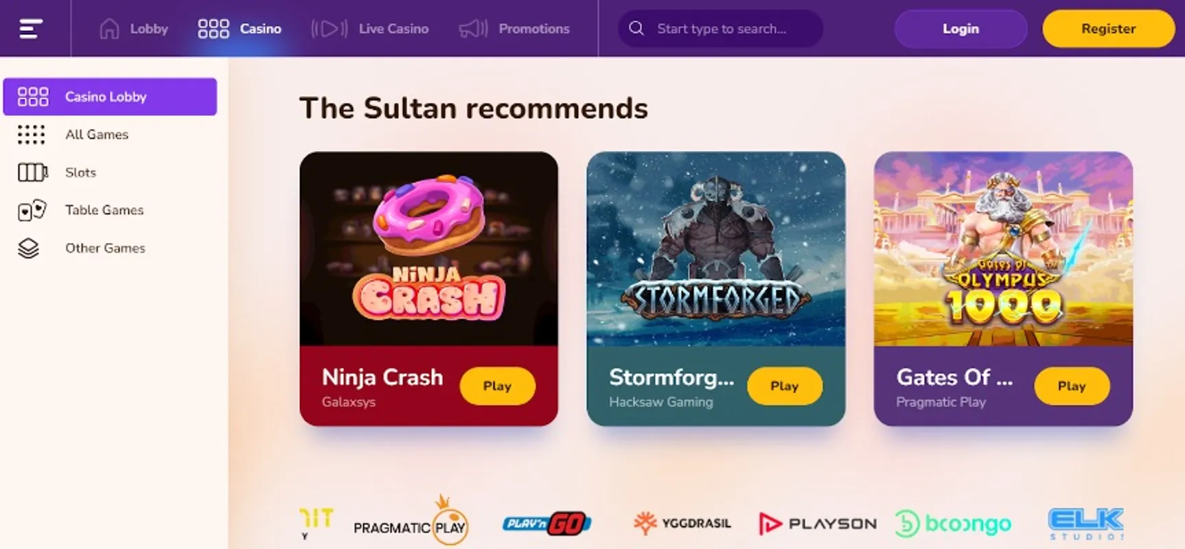 What casino games does Wild Sultan Casino provide?