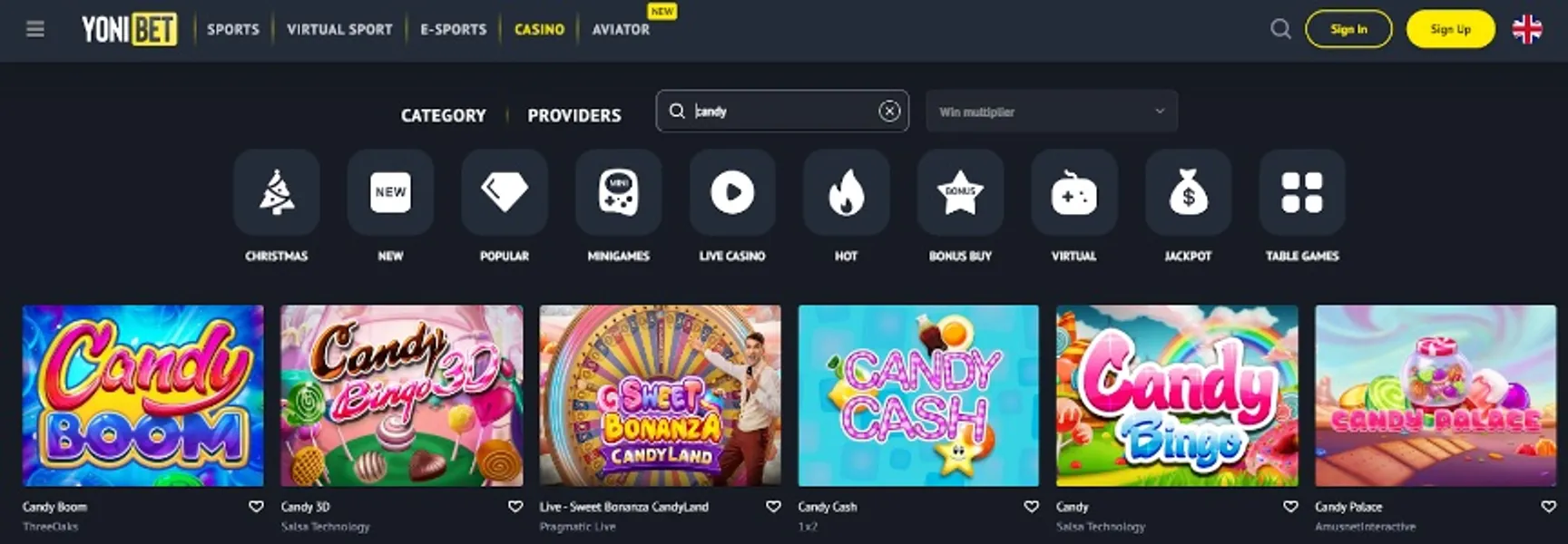 Slots at Yonibet Casino