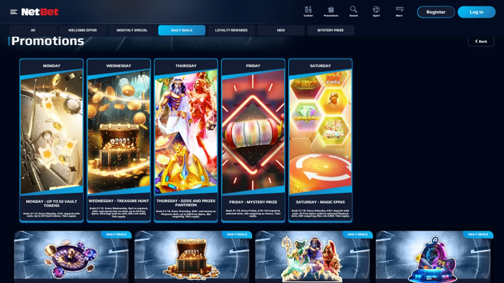 NetBet casino unique features