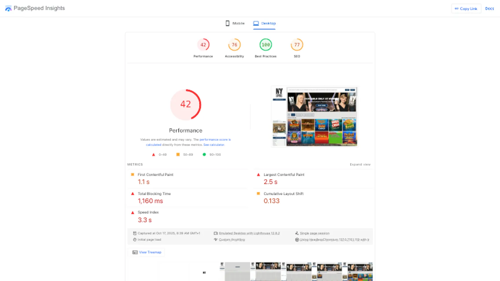 User experience and site performance