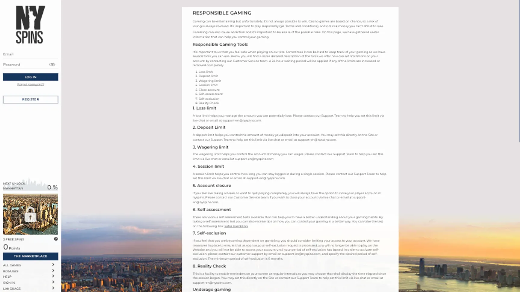Account closure and self-exclusion