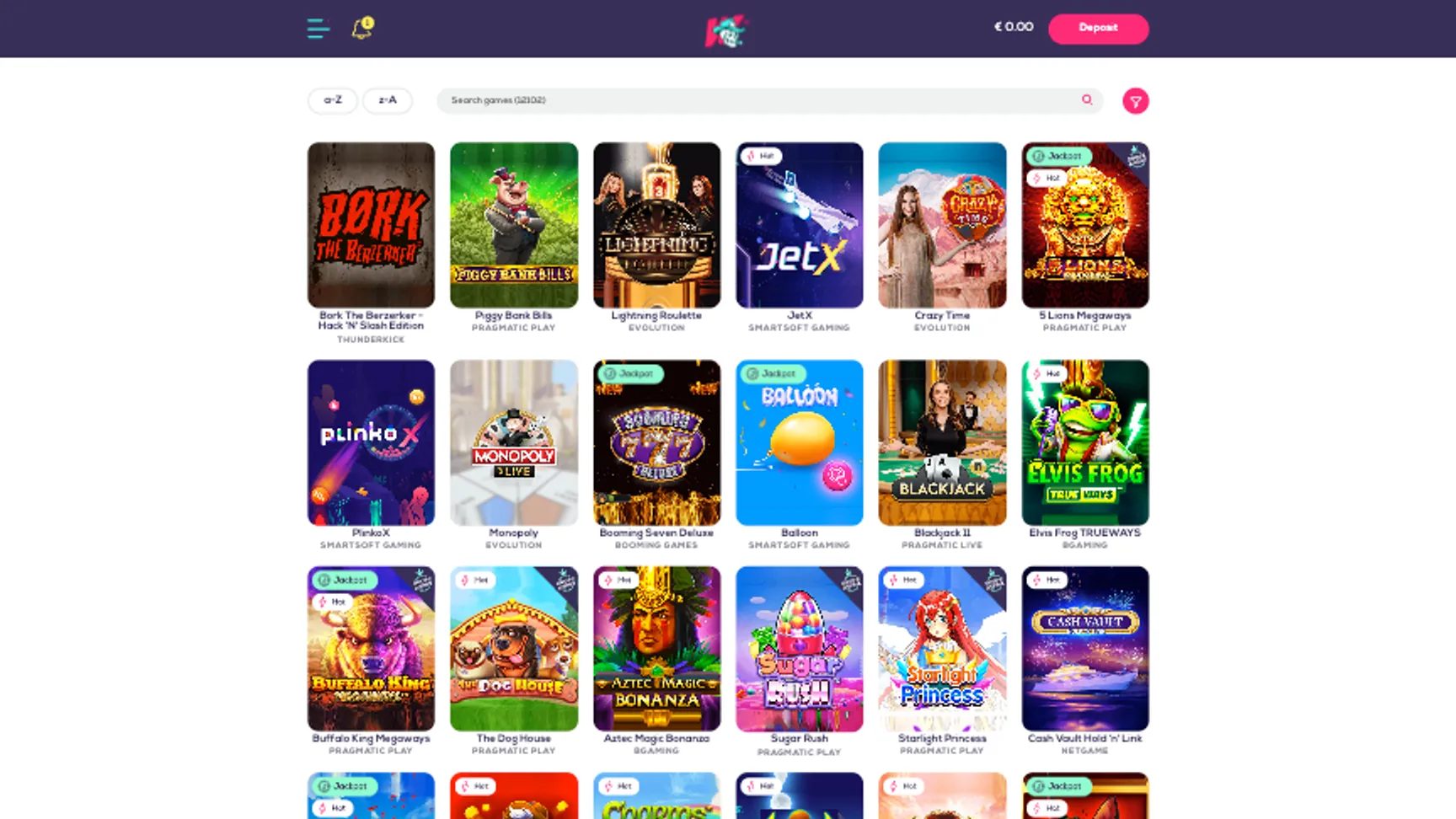 Games at Wild Fortune casino