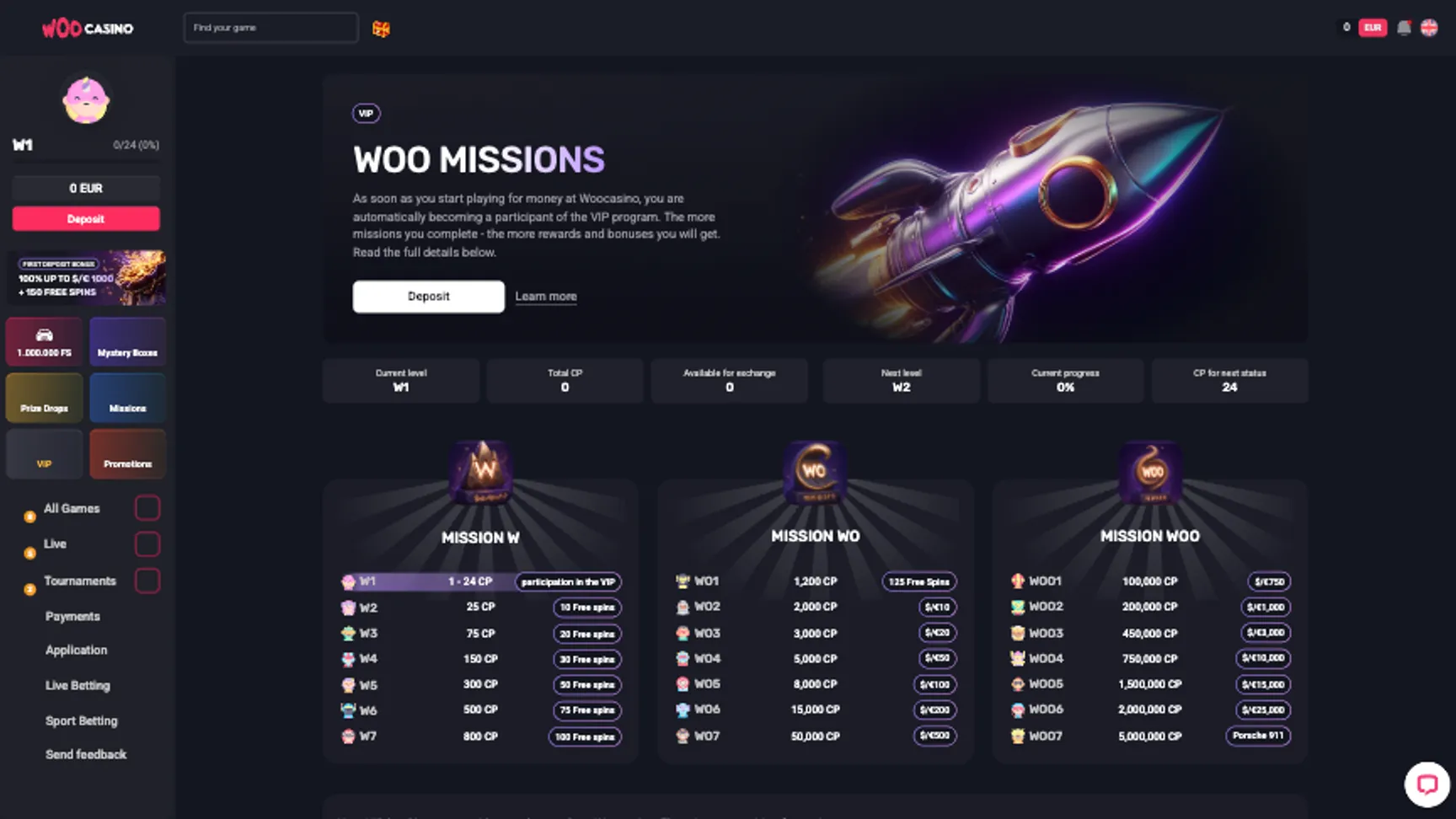 WooCasino unique features
