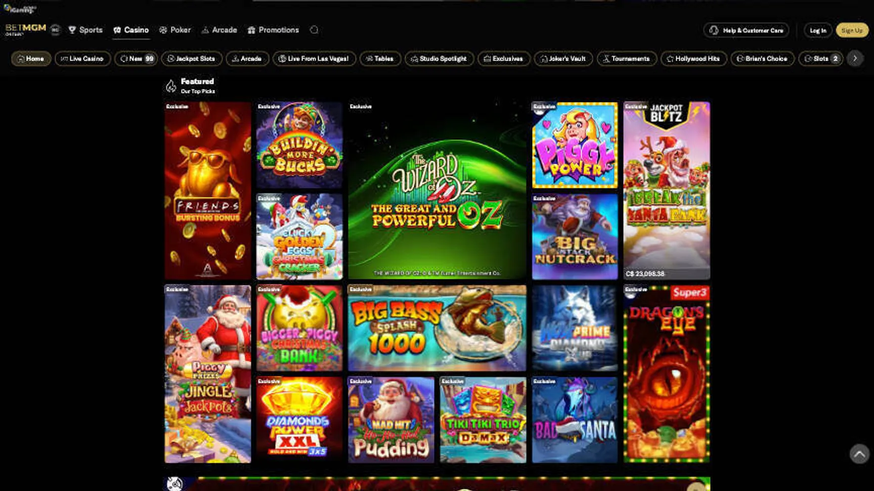 BetMGM Ontario game portfolio