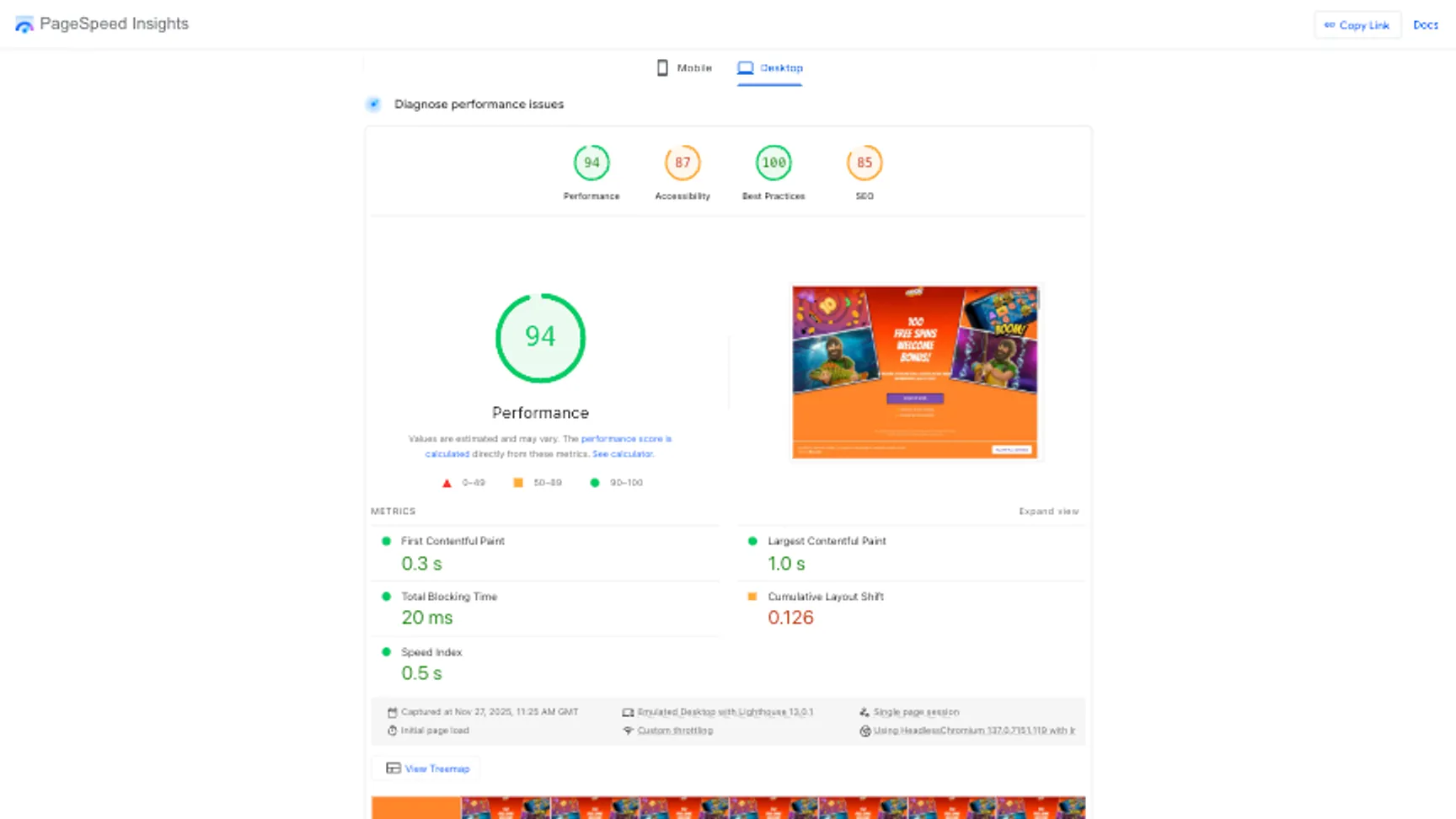 User experience and site performance