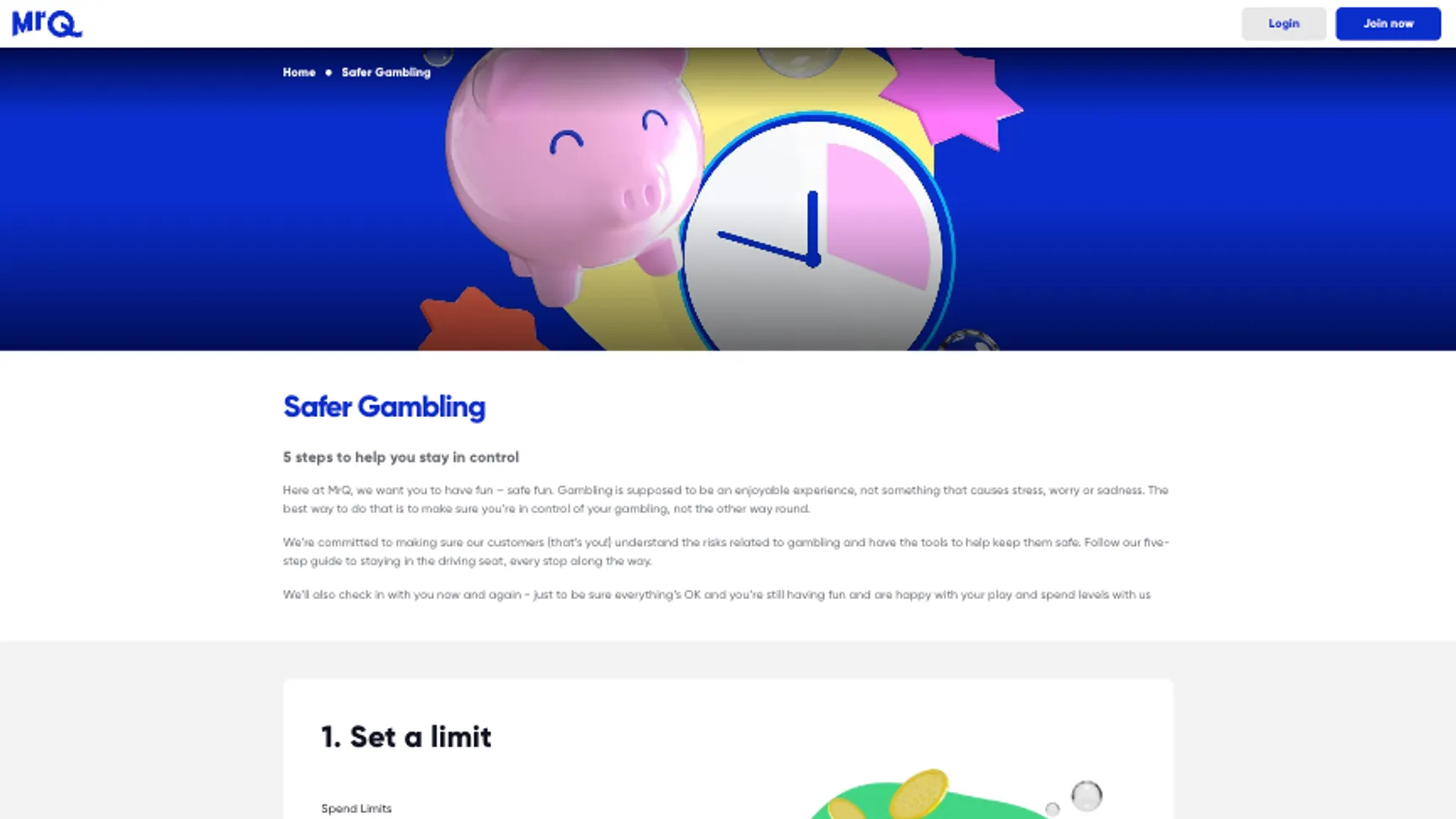 Responsible gambling tools at MrQ casino