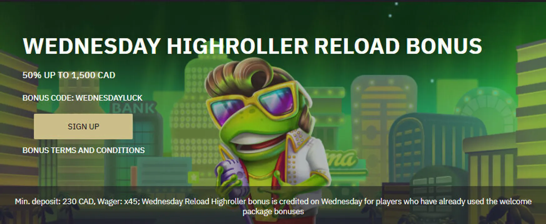 Belabet Casino wednesday highroller reload bonus