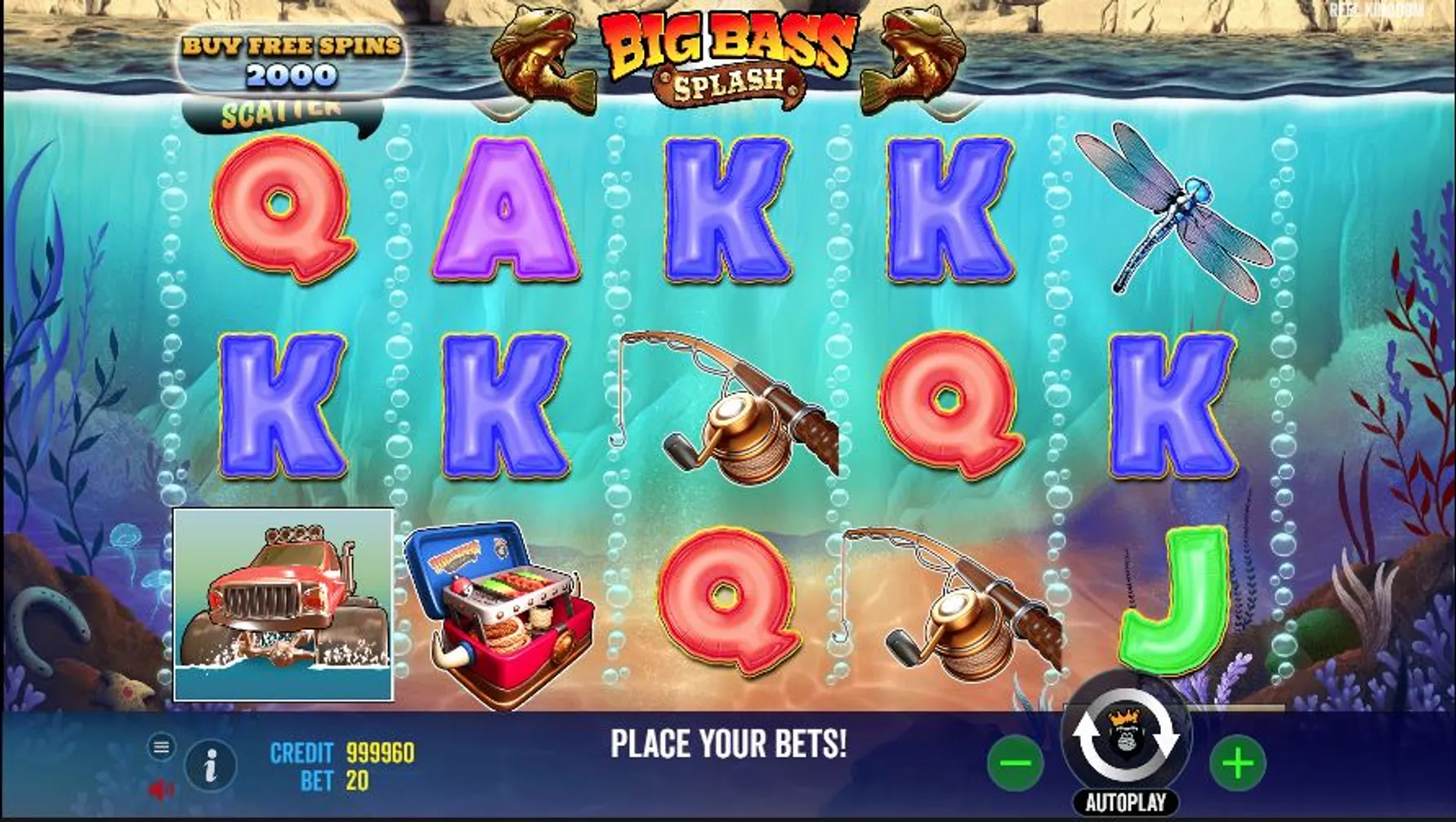 The reels of Big Bass Splash Slot