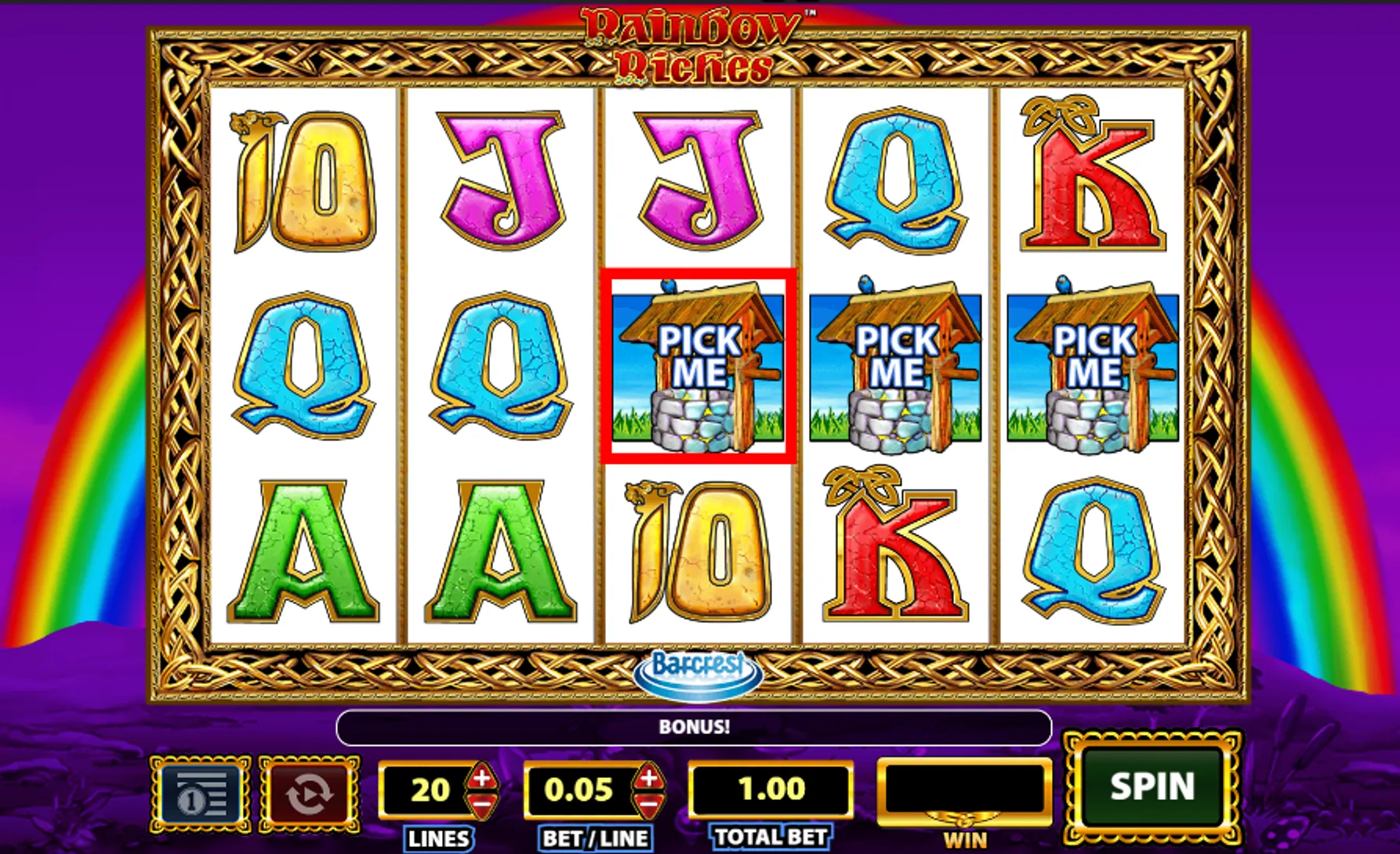 Rainbow Riches slot bonus