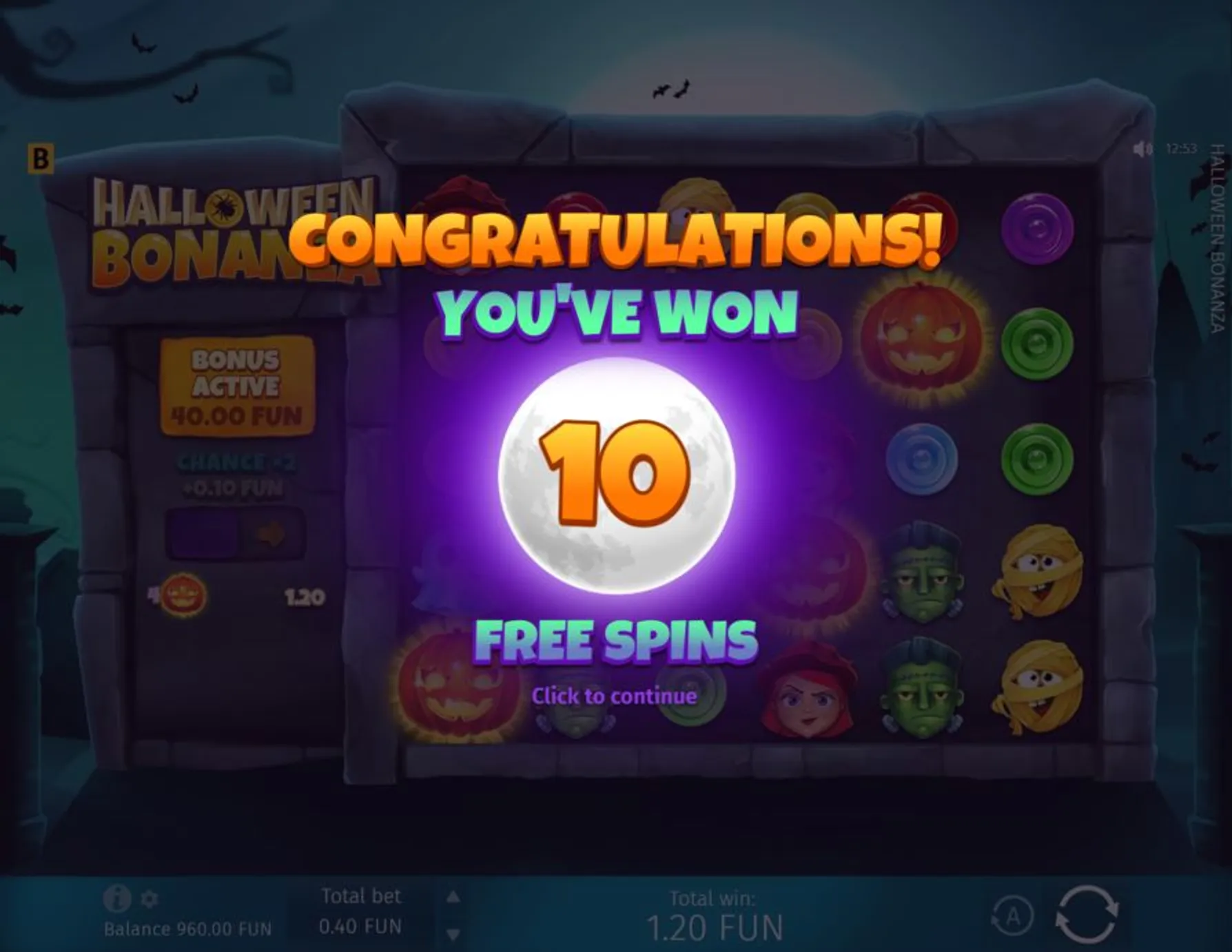 Halloween Bonanza Free Spins