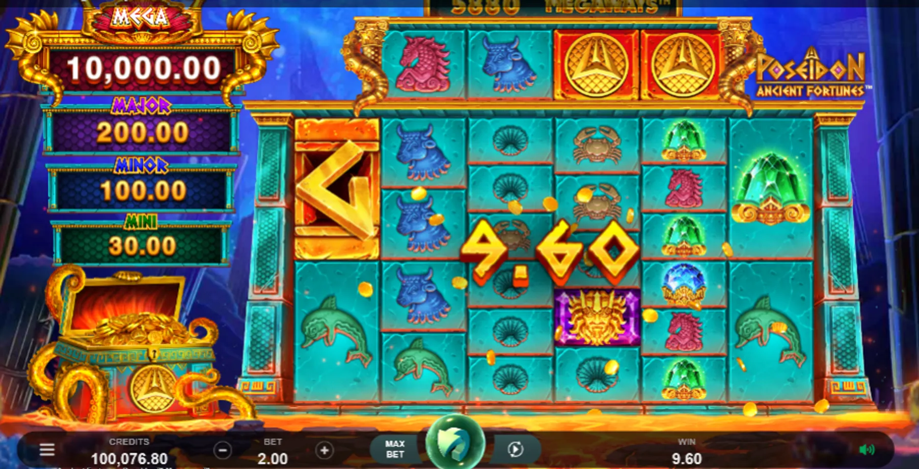 Poseidon ancient fortunes megaways win