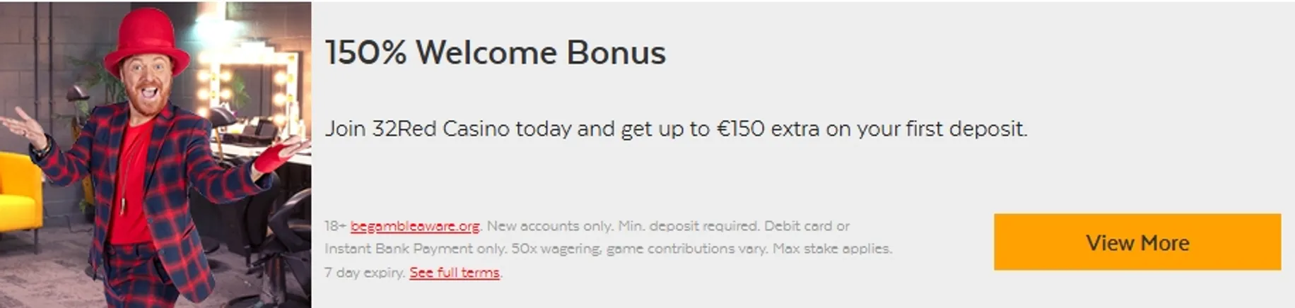 32Red Casino Welcome Bonus