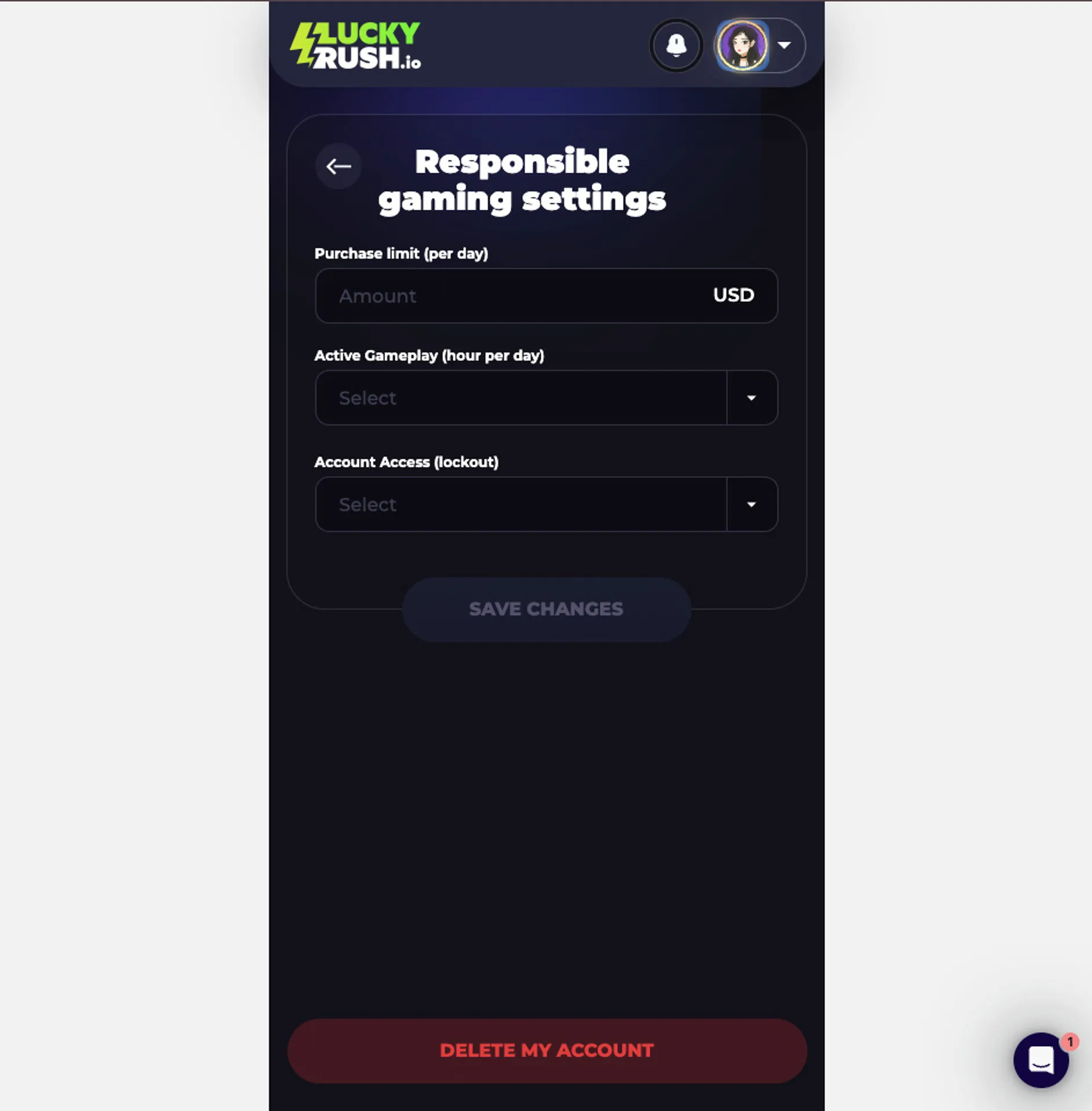 Responsible gambling tools at LuckyRush