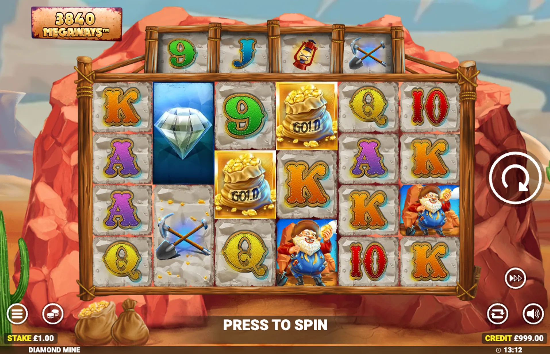 Diamond Mine Megaways Graphics