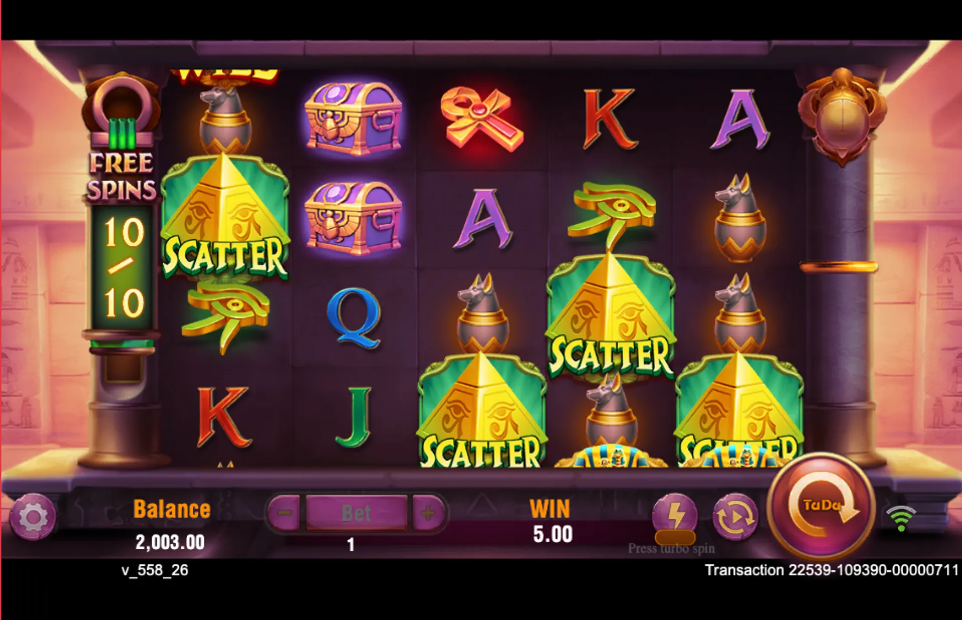 Rise of Egypt Slot Graphics