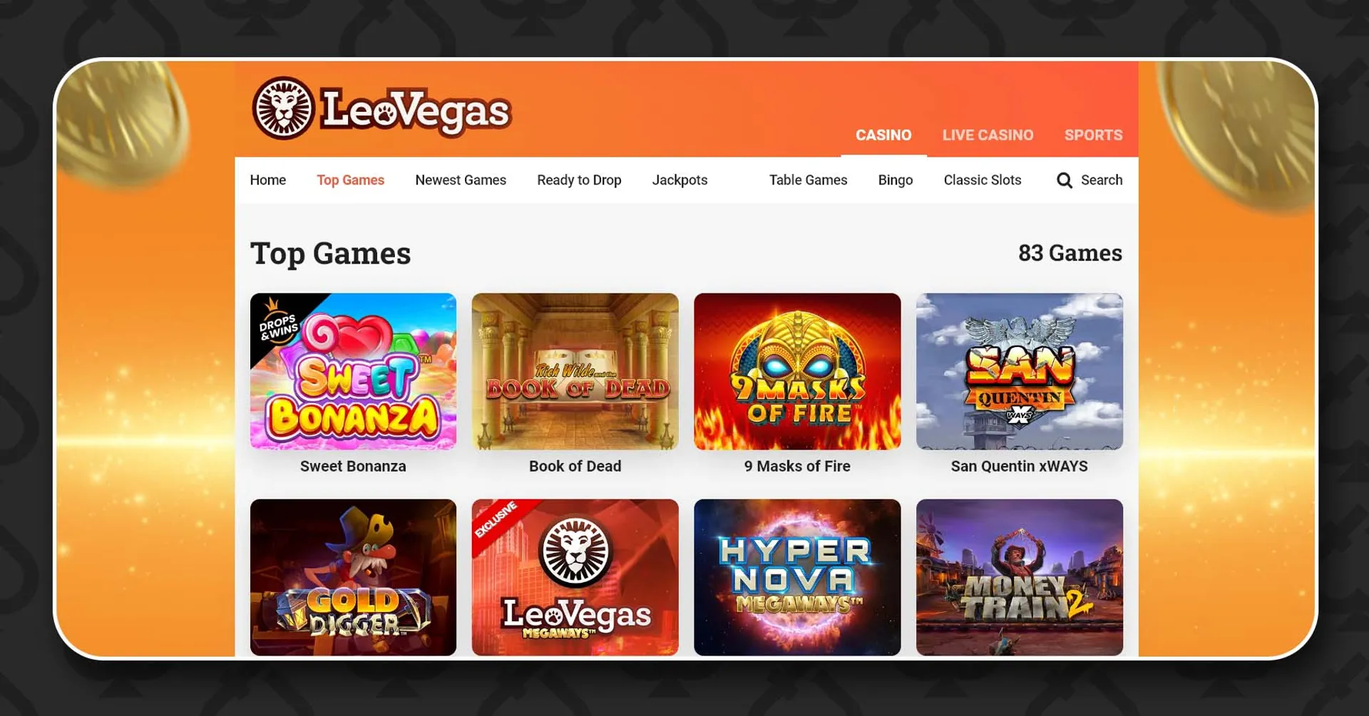 Leovegas screenshot